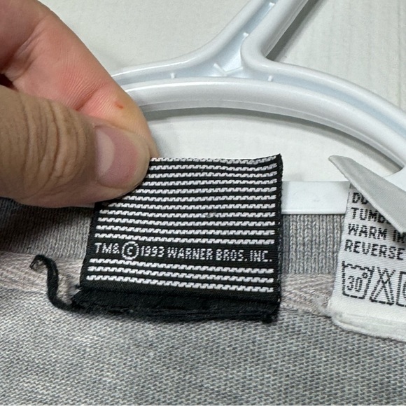 VTG 1993 Warner Bros.Looney Tunes Embroidered Polo 1/4 Zip Sweatshirt Men M Grey - Picture 8 of 11